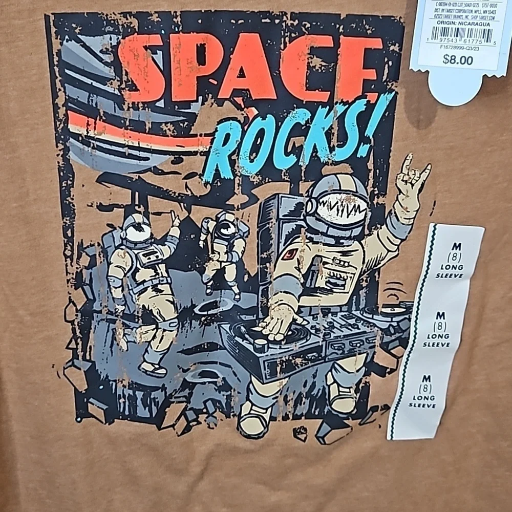 Space Rocks graphic long sleeve tee